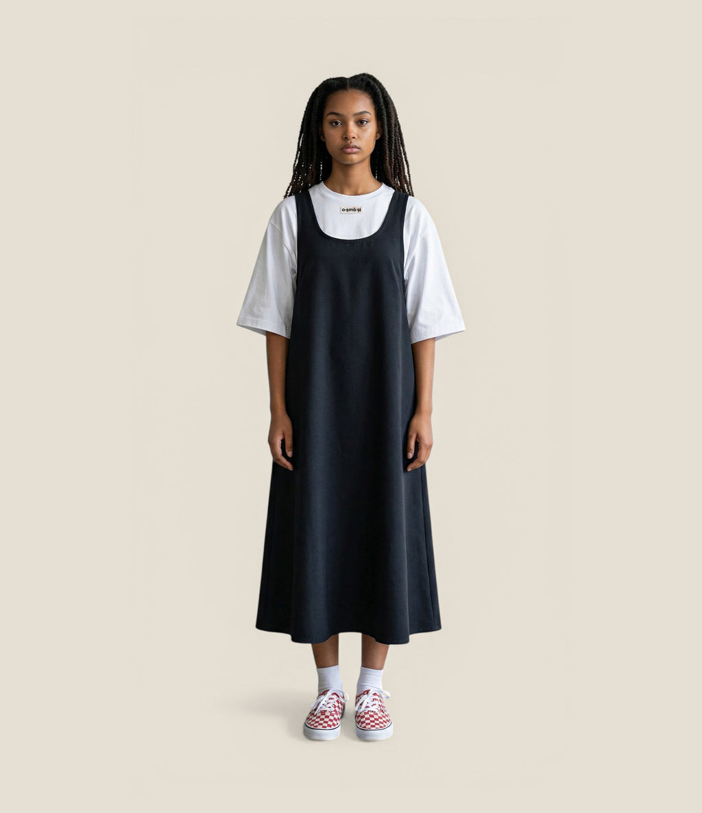 Virgin Wool Deep U-Neck Midi Dress