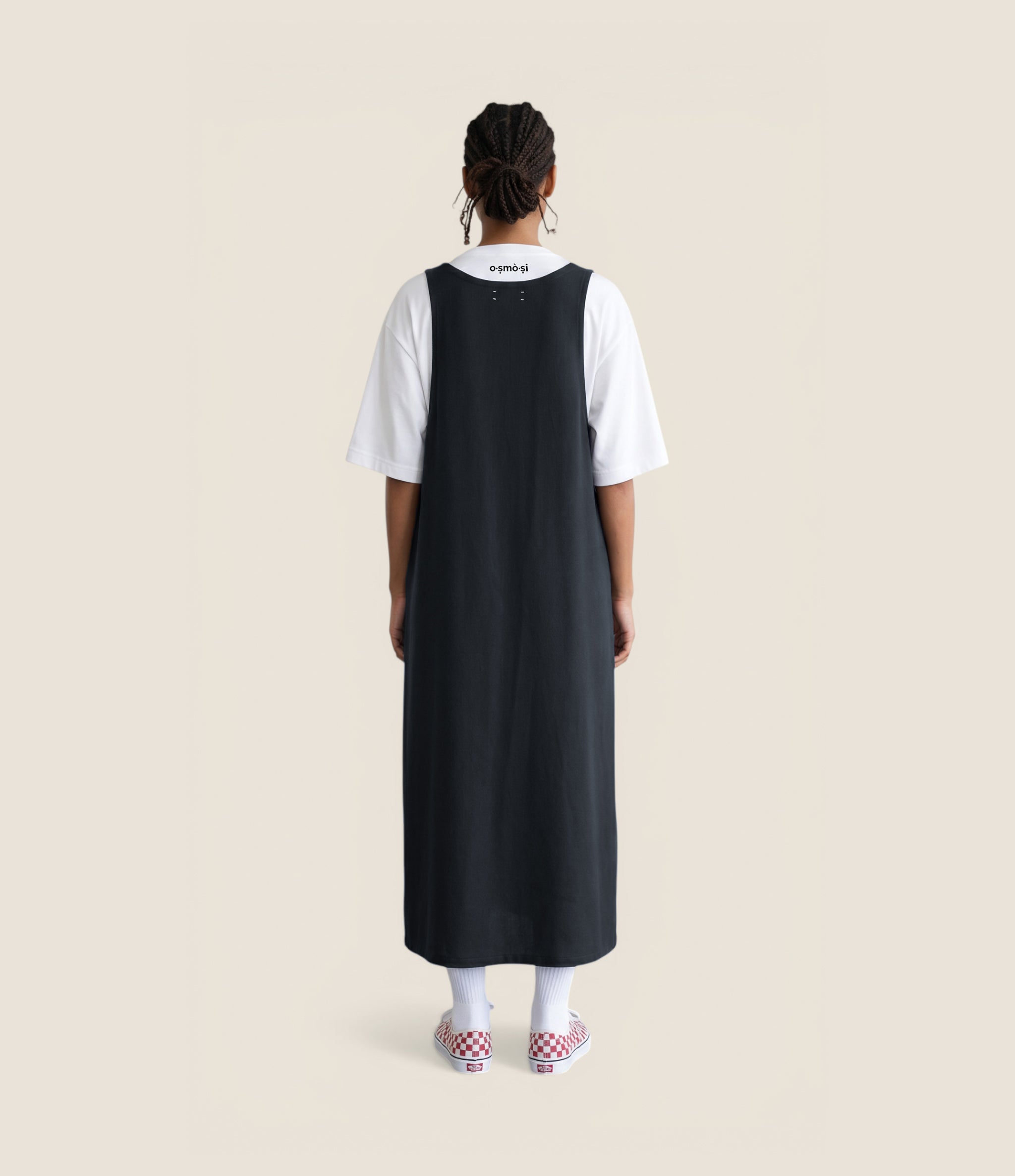 Virgin Wool Deep U-Neck Midi Dress