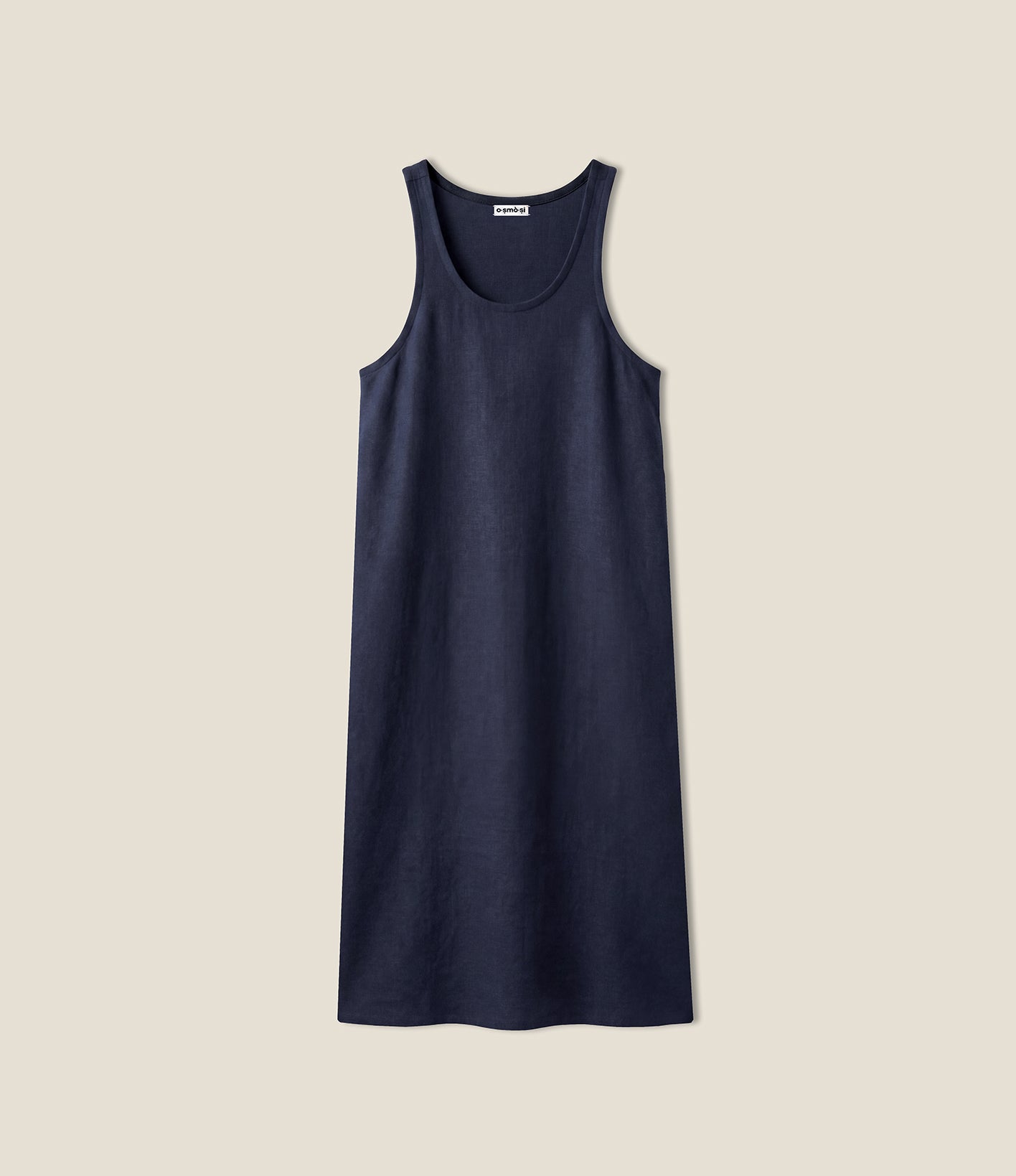 Virgin Wool Deep U-Neck Midi Dress